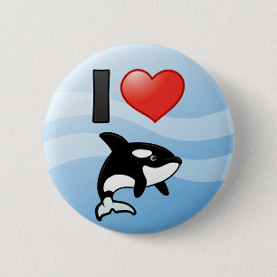 I Love Orcas 6 Cm Round Badge