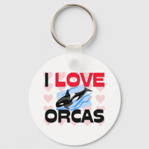 I Love Orcas Key Ring