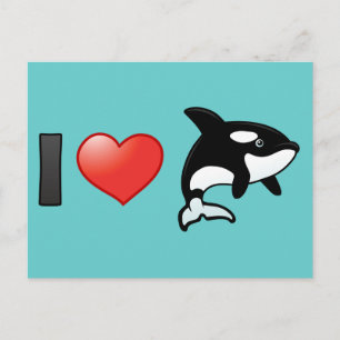 I Love Orcas Postcard