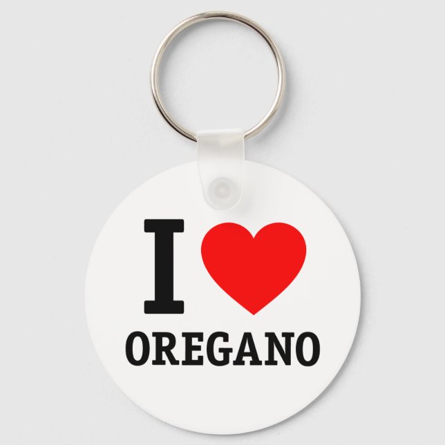 I Love Oregano Key Ring (Front)