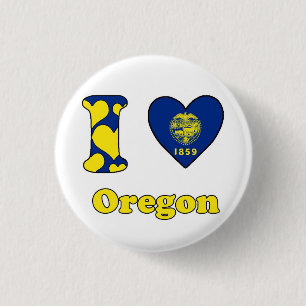 I love Oregon 3 Cm Round Badge