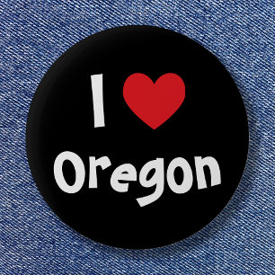 I Love Oregon 6 Cm Round Badge