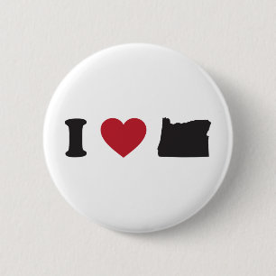 I Love Oregon 6 Cm Round Badge
