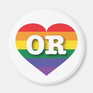 I love Oregon Gay Pride Rainbow Heart Magnet