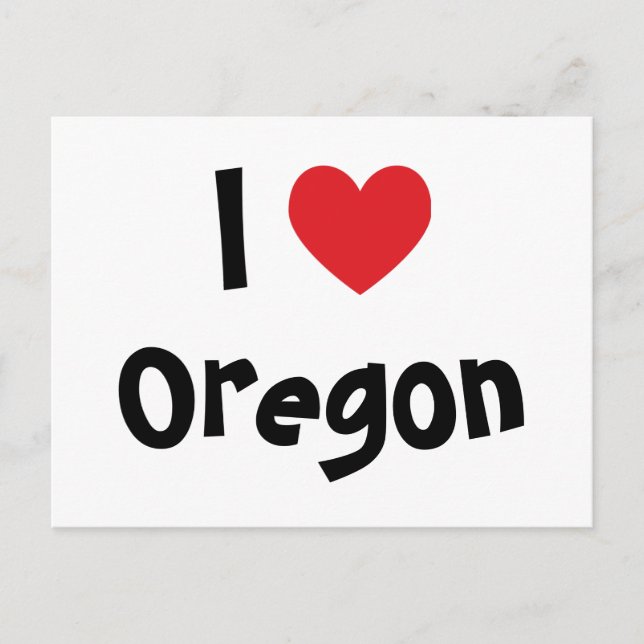 I Love Oregon Postcard (Front)