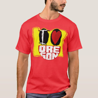 I Love Oregon Smiling Happy Face T-Shirt