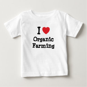 I love Organic Farming heart custom personalised Baby T-Shirt