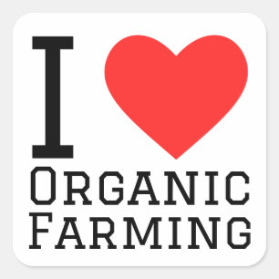 I love organic farming square sticker