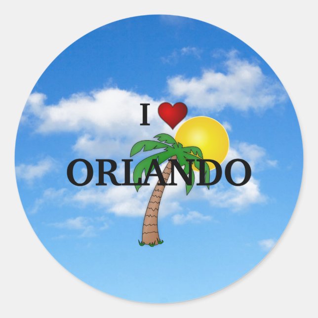 I Love Orlando Classic Round Sticker (Front)