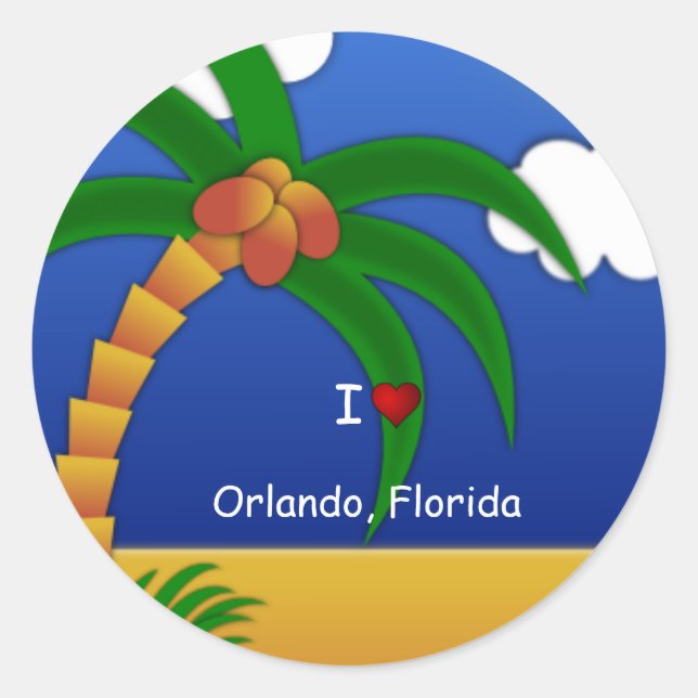 "I Love Orlando, Florida" decorative sticker (Front)