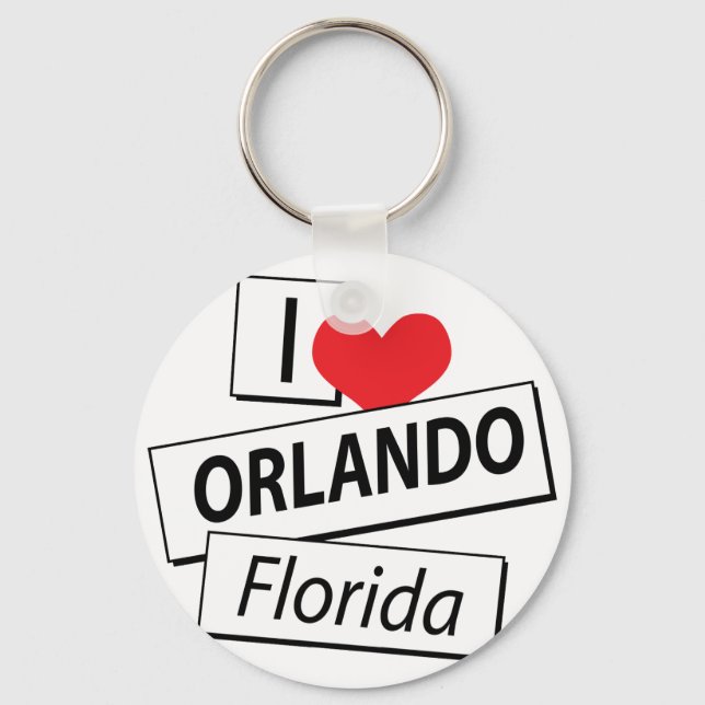 I Love Orlando Florida Key Ring (Front)
