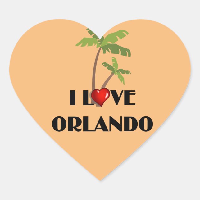 I Love Orlando Heart Sticker (Front)
