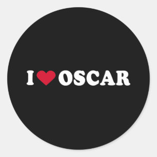I LOVE OSCAR CLASSIC ROUND STICKER