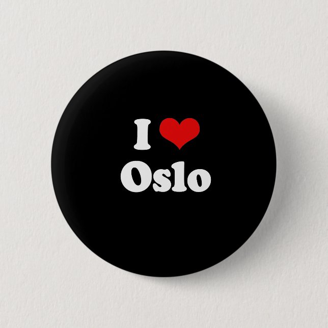 I LOVE OSLO 6 CM ROUND BADGE (Front)