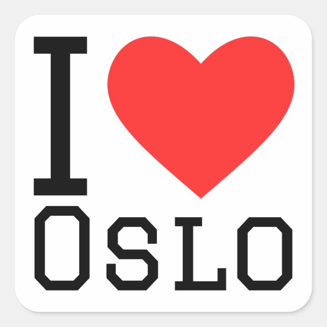 I love Oslo  Square Sticker (Front)