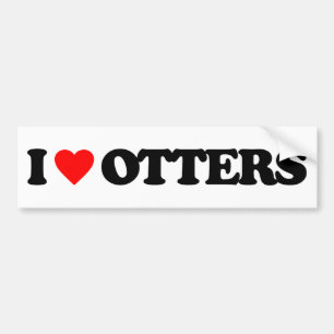 I LOVE OTTERS BUMPER STICKER