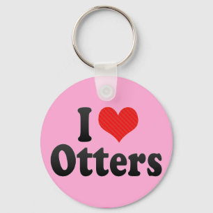 I Love Otters Key Ring