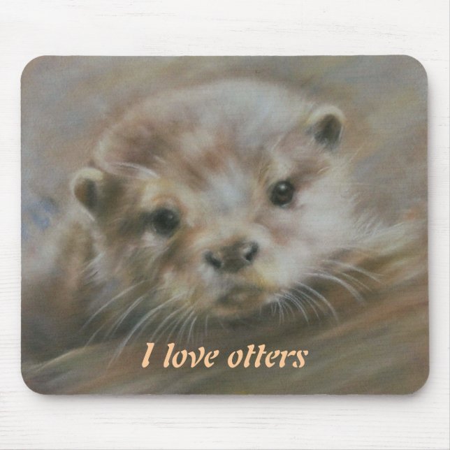 I love otters mouse mat (Front)
