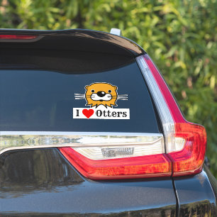 I Love Otters. Otter's Head Sticker
