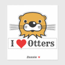 I Love Otters. Otter's Head Sticker