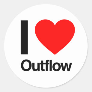 i love outflow classic round sticker