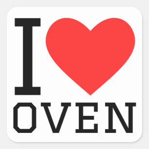 I love oven square sticker