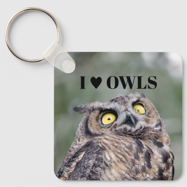 I Love Owls Keychain (Front)