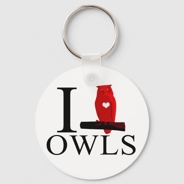 I Love Owls Keychains (Front)