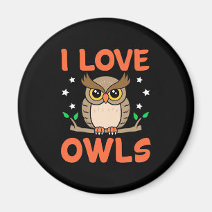I Love Owls Magnet