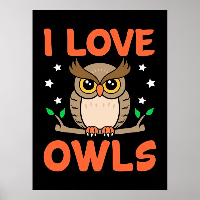 I Love Owls Poster (Front)