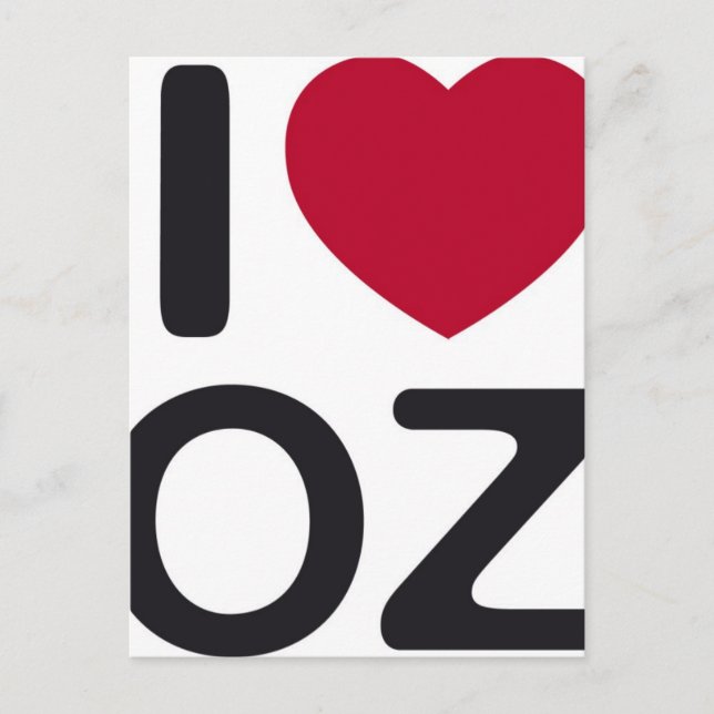 I love oz postcard (Front)