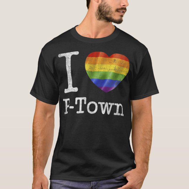I Love P-Town T-Shirt - Provincetown MA Gay Pride (Front)