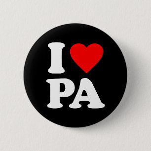 I LOVE PA 6 CM ROUND BADGE