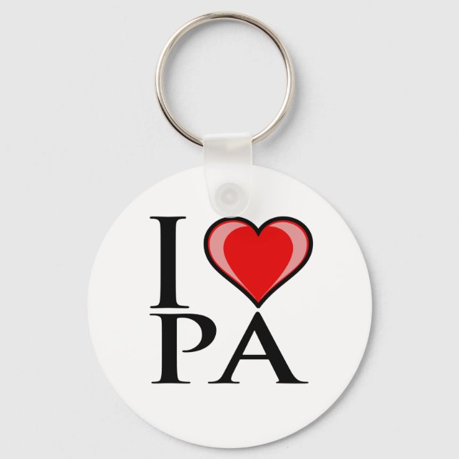 I Love PA - Pennsylvania Key Ring (Front)