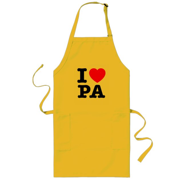 I LOVE PA Pennsylvania Long Apron (Front)