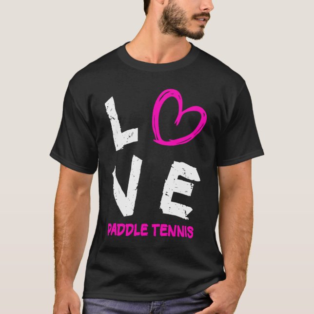 I Love Paddle Tennis Heart T-Shirt (Front)