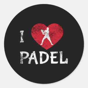 I Love Padel Tennis Padel Racket Padel Paddleball Classic Round Sticker