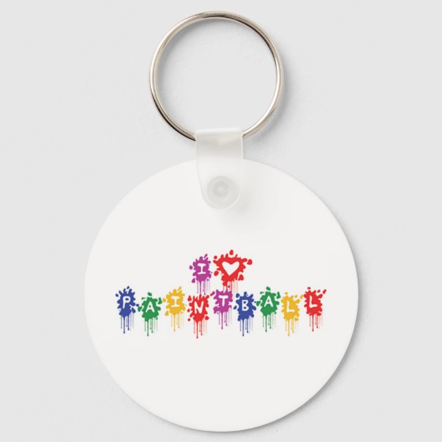 I Love Paintball Keychain (Front)
