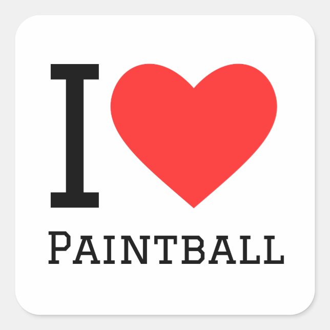 I love paintball square sticker (Front)
