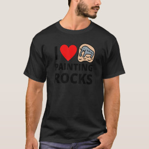 I Love Painting Rocks Heart Rock Kindness Paint El T-Shirt