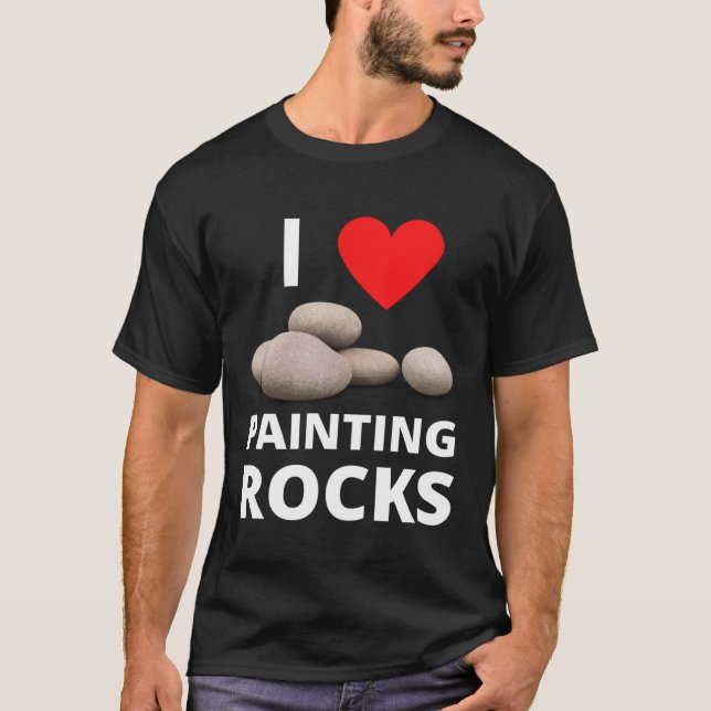 I Love Painting Rocks Heart Rock Kindness Paint Hi T-Shirt (Front)