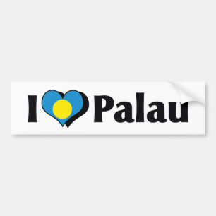I Love Palau Flag Bumper Sticker