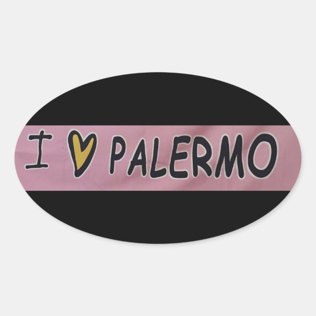 I love Palermo Design Oval Sticker (Front)