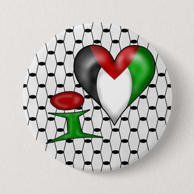 I love Palestine 7.5 Cm Round Badge (Front)