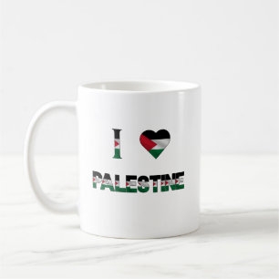I Love Palestine Heart Flag Unity Freedom Coffee Mug