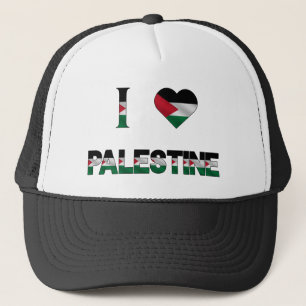 I Love Palestine Heart Flag Unity Freedom Trucker Hat