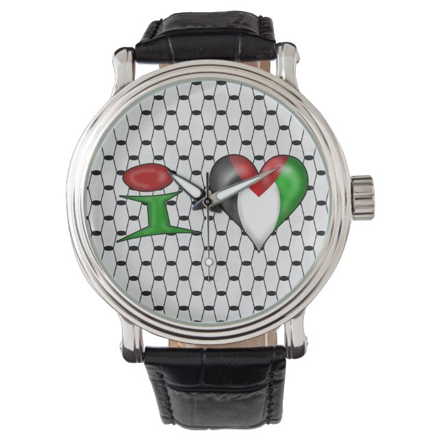 I love Palestine I Heart Palestine Watch (Front)