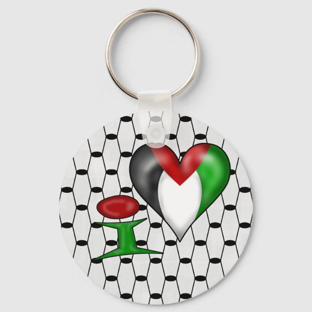 I love Palestine Key Ring (Front)