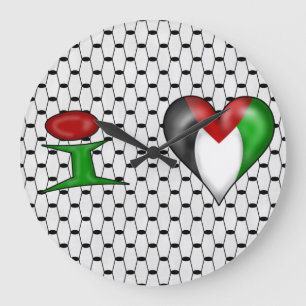 I love Palestine Large Clock