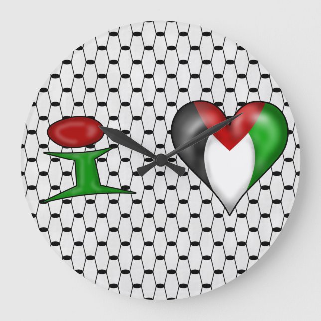 I love Palestine Large Clock (Front)